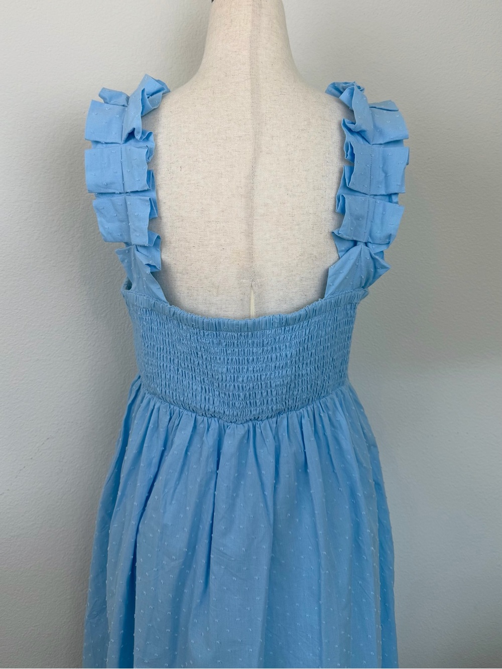 LAKE Lolly Cotton Midi Dress in Morning Blue Size Medium - Picture 10 of 14